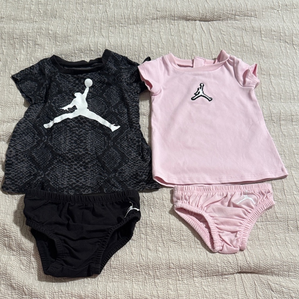 Jordan Infant Apparel Set - Black and Pink